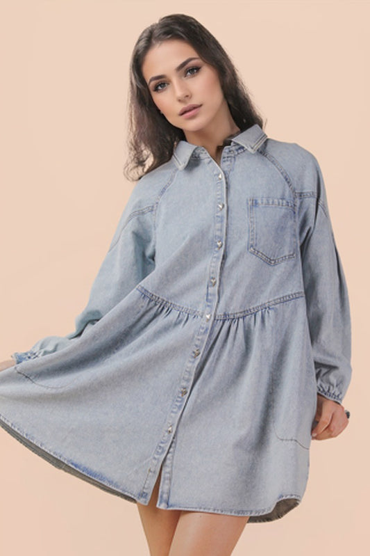 Open Heart Denim Dress