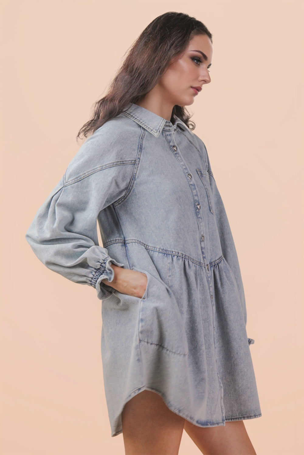 Open Heart Denim Dress