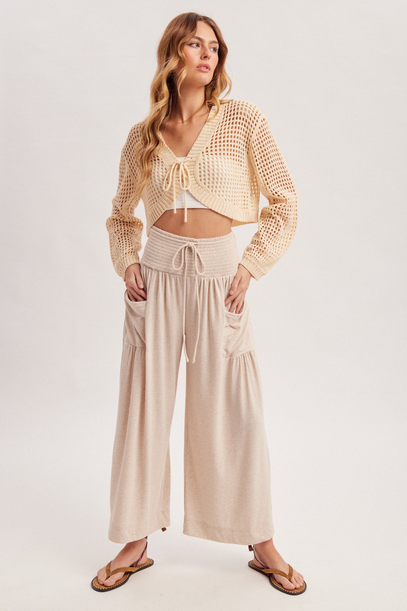 Crochet Lace Up Cardigan