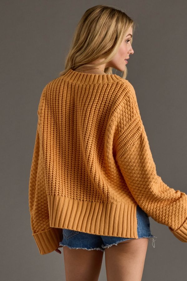 Orange Cream Knit Cardigan