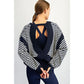 Striped Cutout Back Layering Sweatshirt