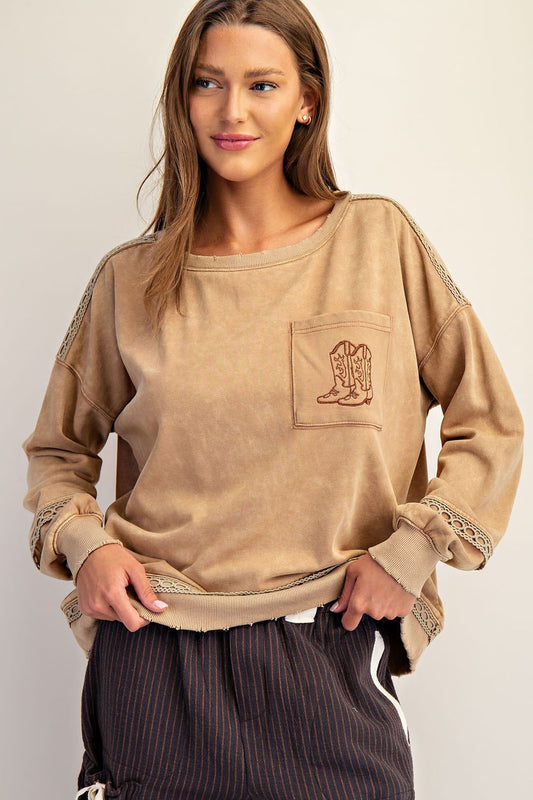 Jade Cowboy Boot Sweatshirt