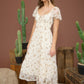 Floral Puff Sleeve Midi Dress