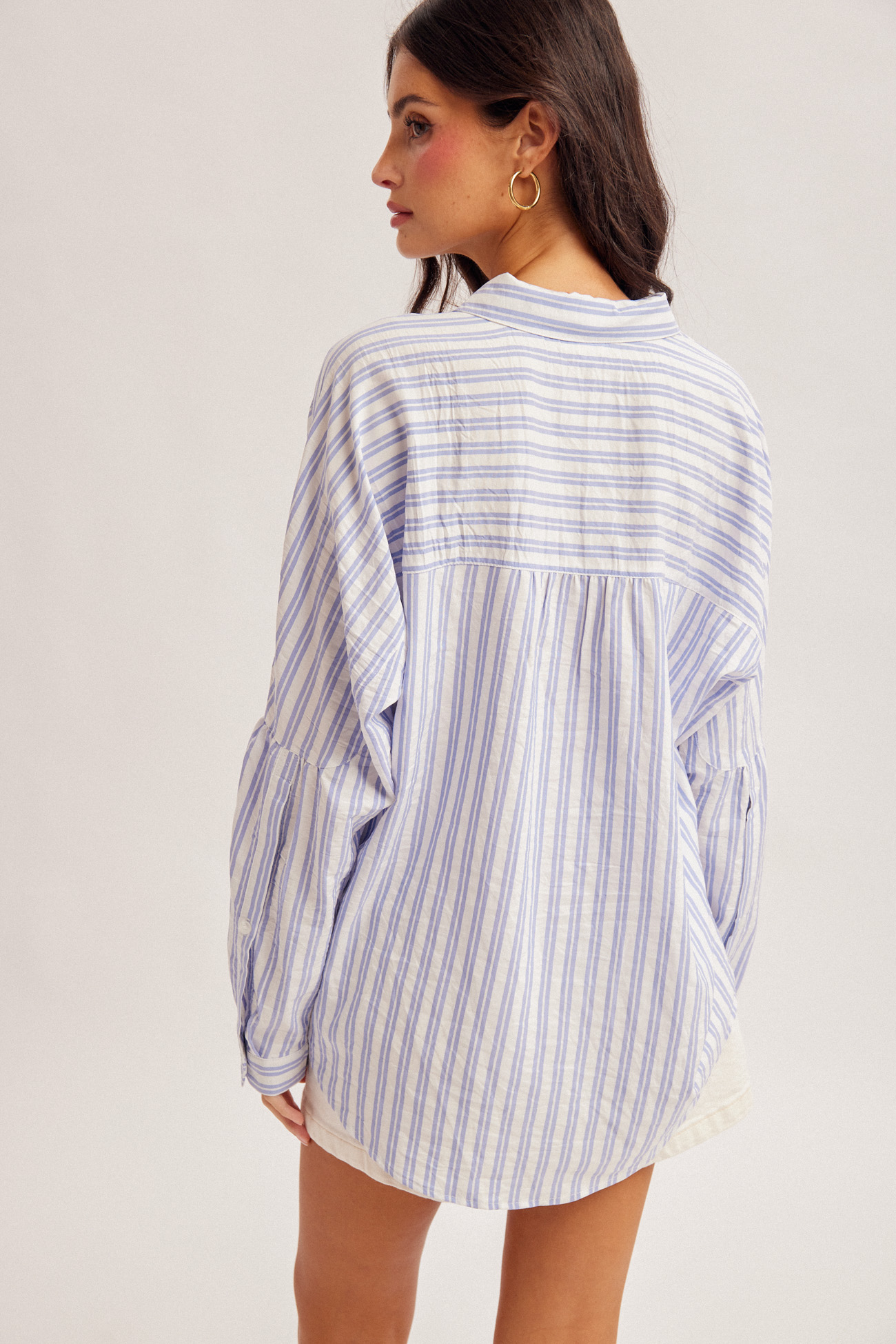Directional Stripe Oversized Button-Down
