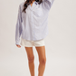 Directional Stripe Oversized Button-Down
