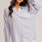 Directional Stripe Oversized Button-Down