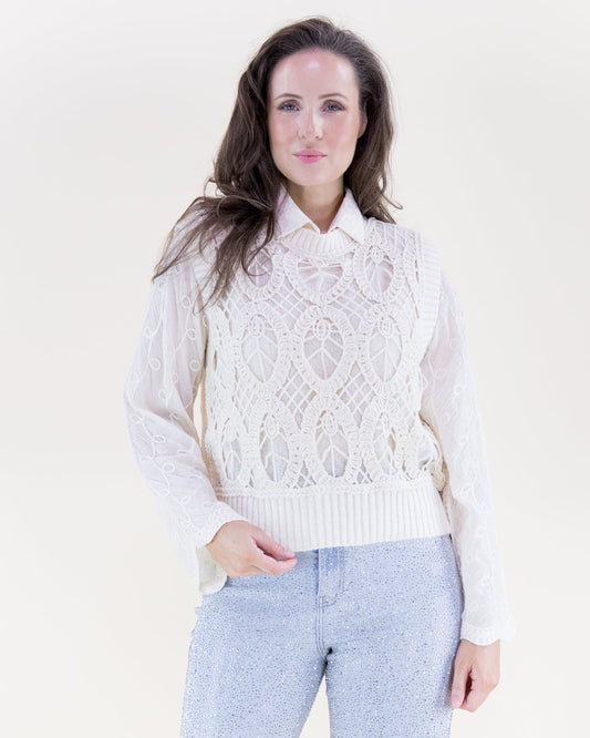 Open Weave Sweater Vest