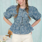 Denim Bloom Bow Top