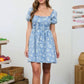 Denim Floral Mini Dress