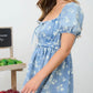Denim Floral Mini Dress