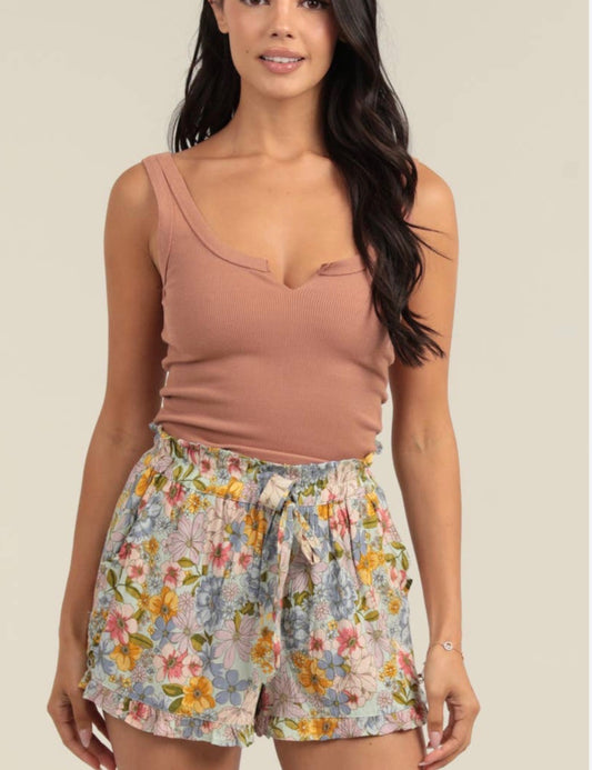 Wildflower Ruffle Hem Shorts